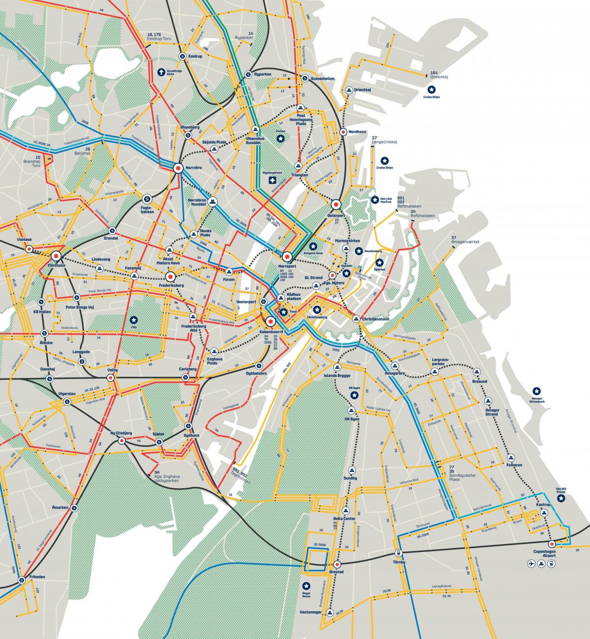 Карта автовокзала Копенгагена