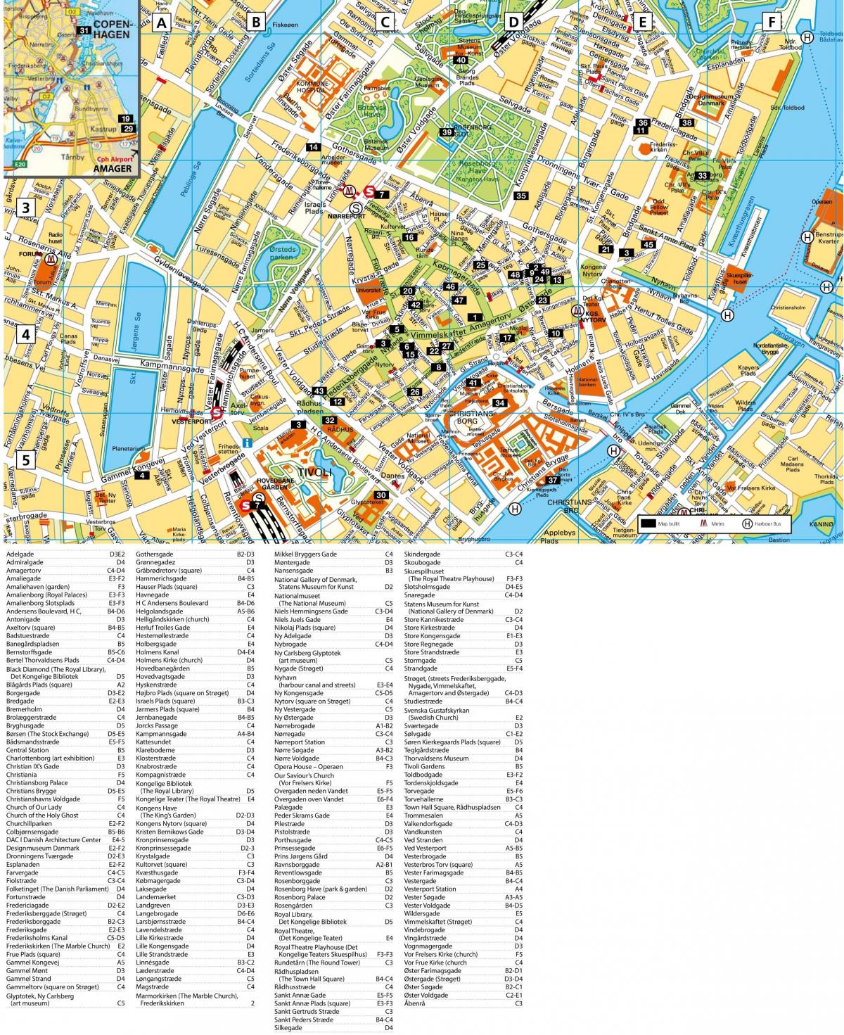 Карта улиц Копенгагена